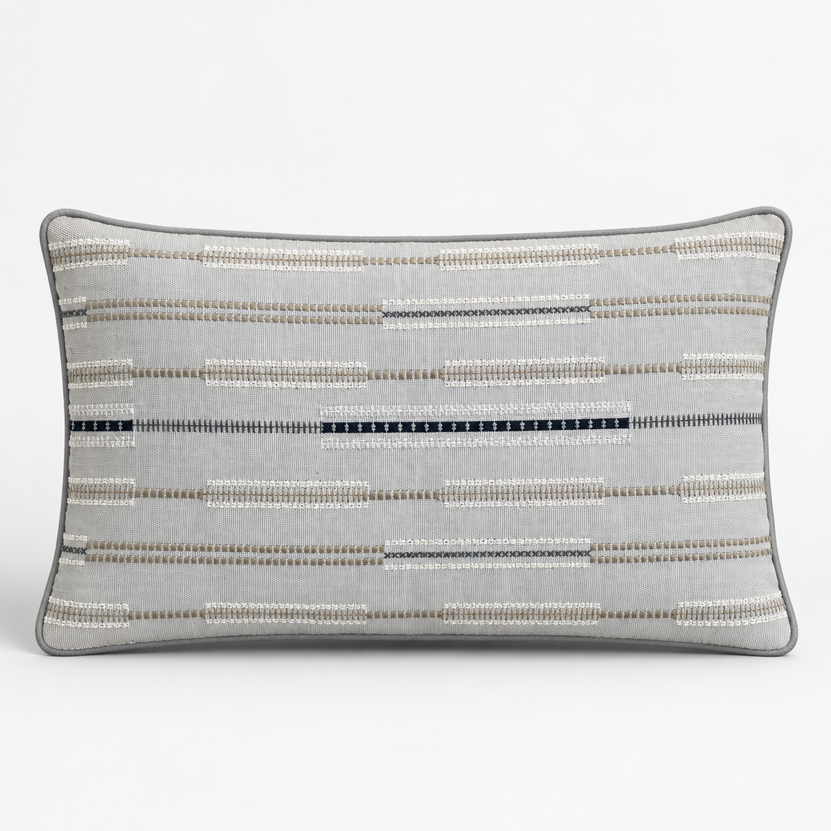 Ritim gri nakışlı kırlent kılıfı 30 × 50 cm
