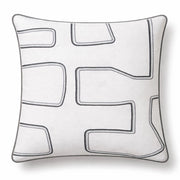 Contour Ekru Gri Nakışlı Kırlent Kılıfı