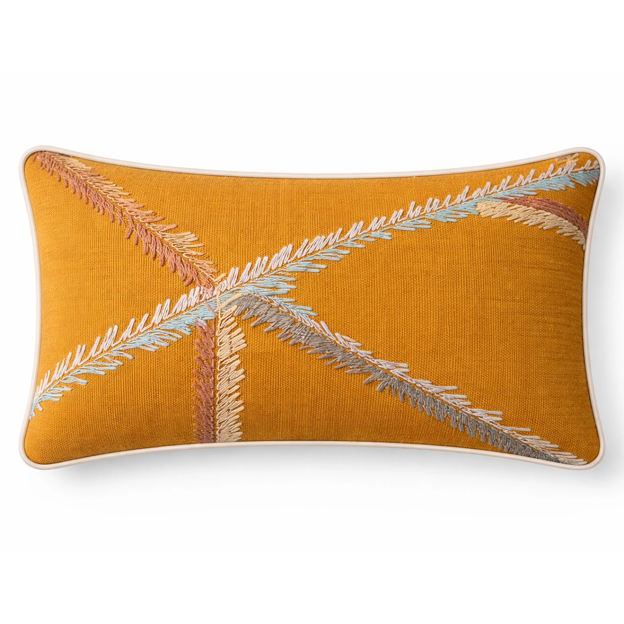 Leaf Dimora Tarçın Nakışlı Kırlent Kılıfı