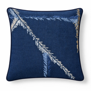 Leaf Dimora Lacivert Nakışlı Kırlent Kılıfı