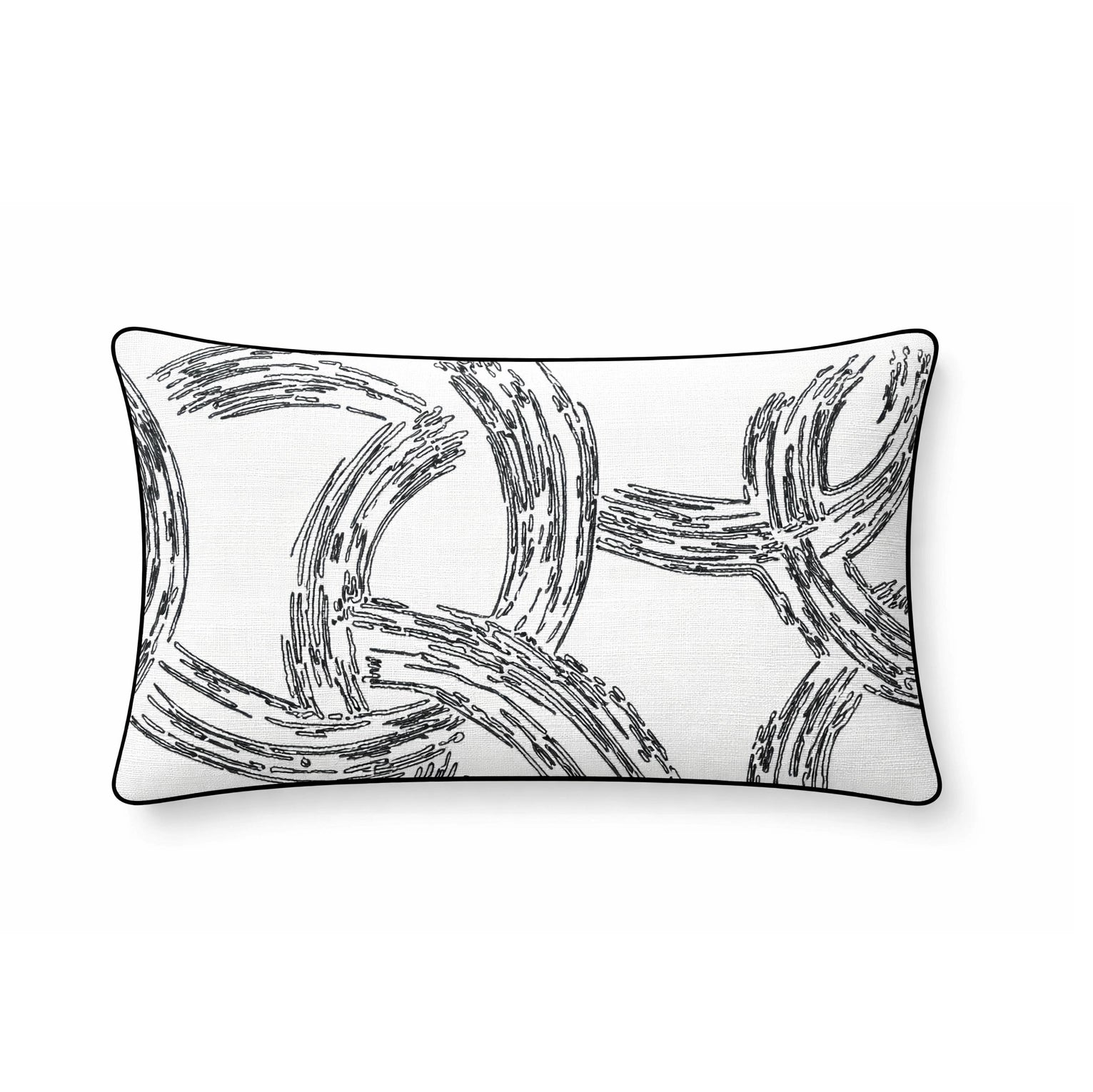 Sketch Ekru Siyah Nakışlı Kırlent Kılıfı