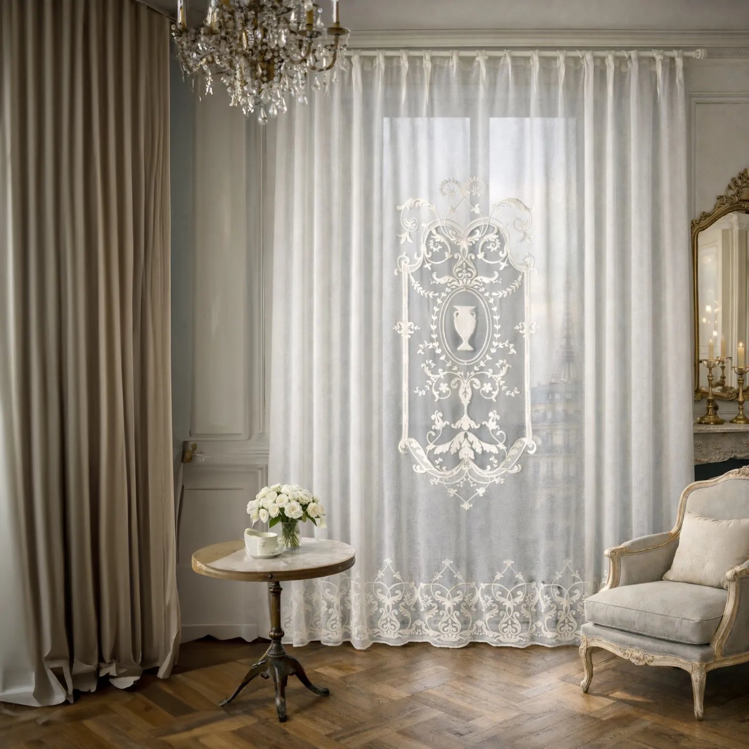 Château Nakışlı Tül Perde