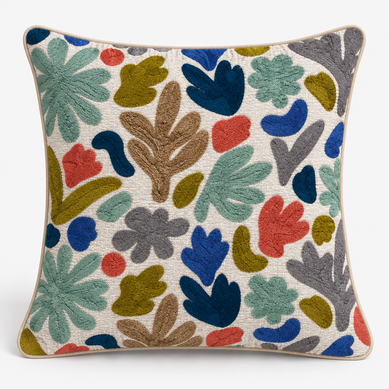 Matisse çok renkli nakışlı kırlent kılıfı 45x45 cm