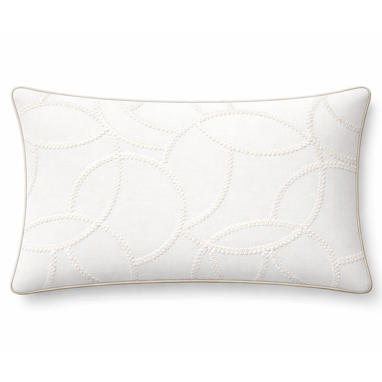 Orbit Ekru Nakışlı Kırlent Kılıfı