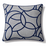 Orbit Gri Lacivert Nakışlı Kırlent Kılıfı