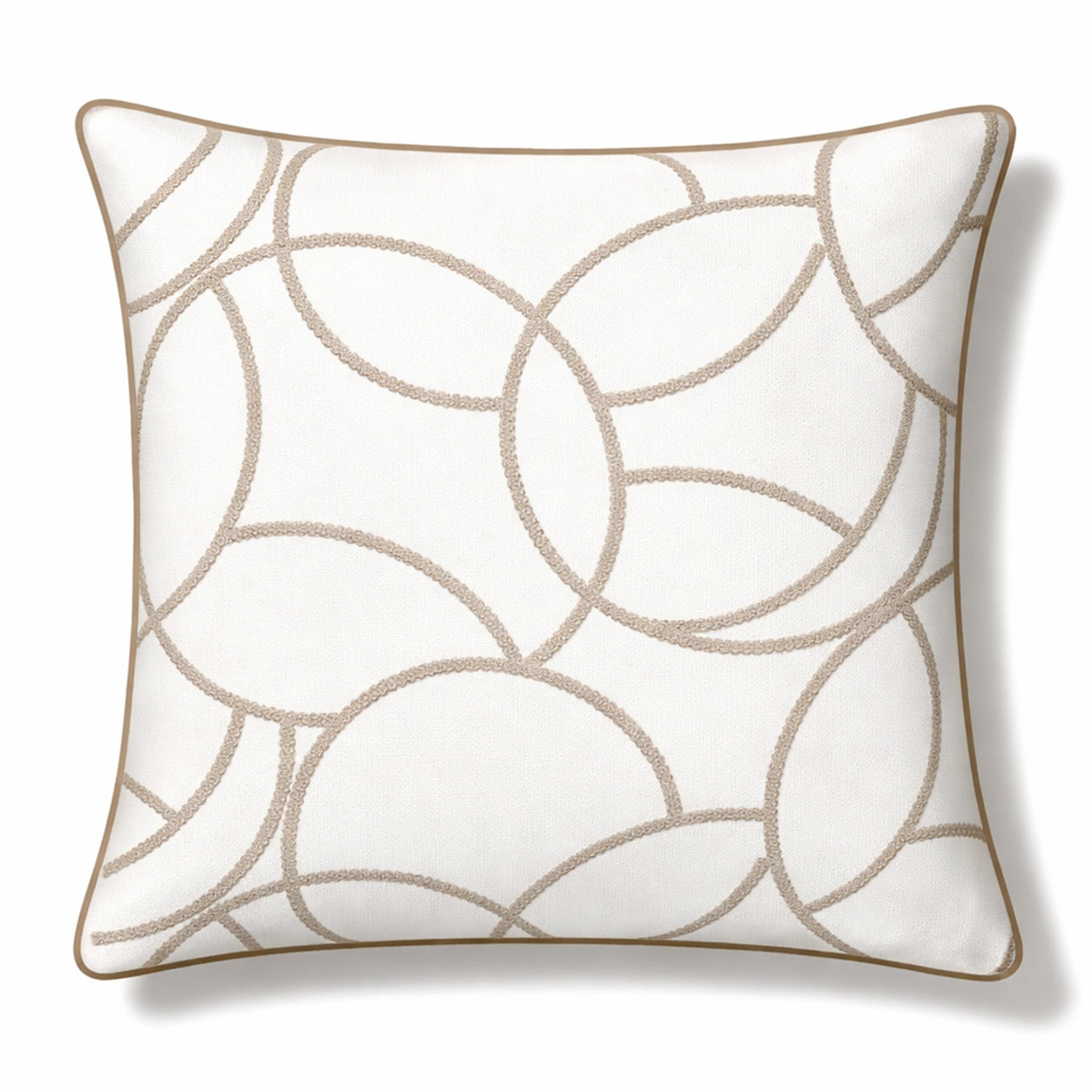 Orbit Ekru Vizon Nakışlı Kırlent Kılıfı