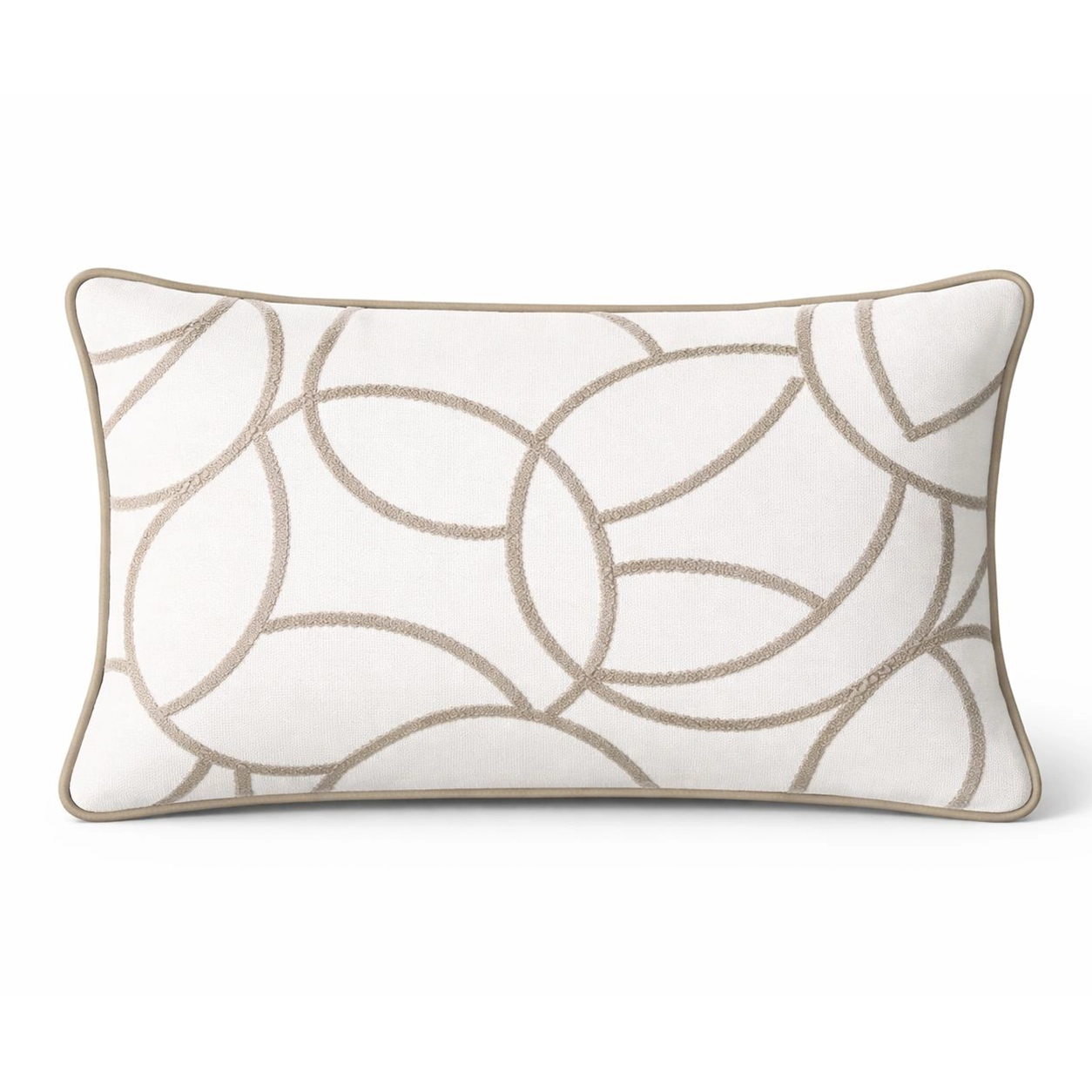 Orbit Ekru Vizon Nakışlı Kırlent Kılıfı