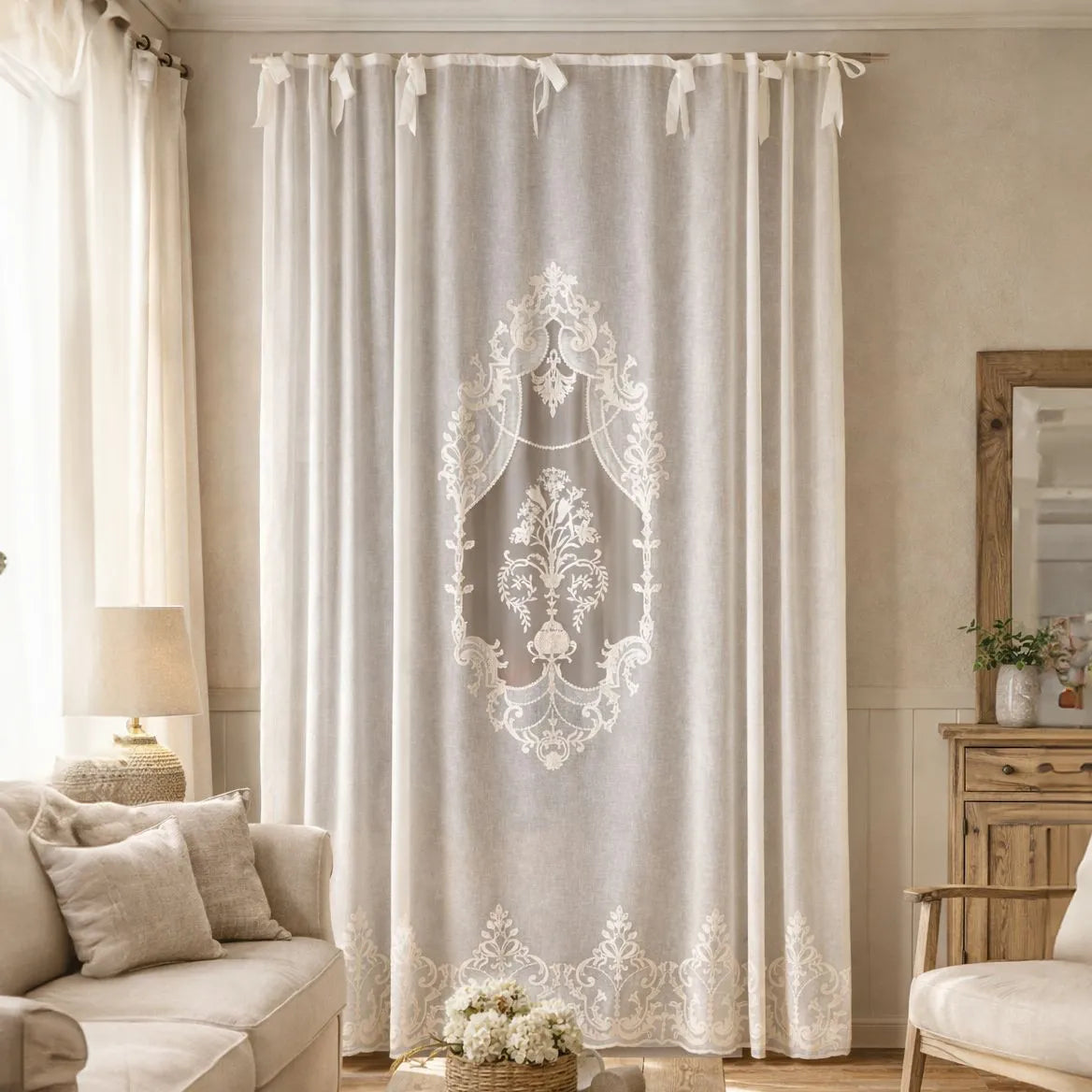 Ornella Nakışlı Tül Perde