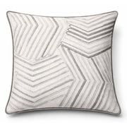 Texture Ekru Gri Nakışlı Kırlent Kılıfı