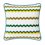 ZigZag Nakışlı Sarı Renkli Kırlent Kılıfı