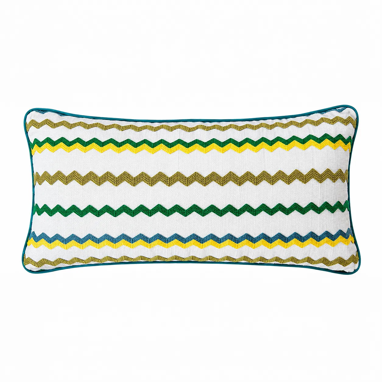 ZigZag Nakışlı Sarı Renkli Kırlent Kılıfı