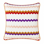 ZigZag Nakışlı Somon Renkli Kırlent Kılıf
